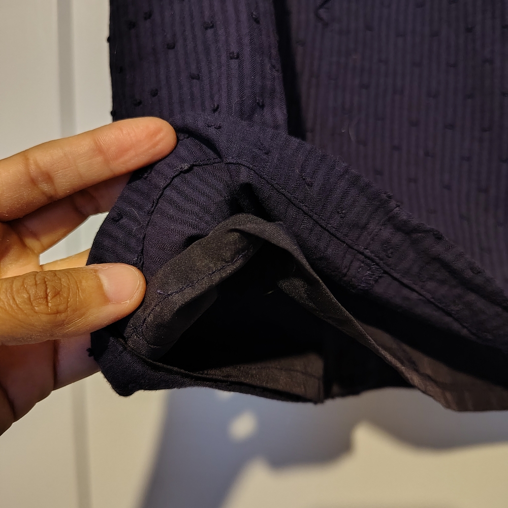 JCrew Women's Navy Ruffle Top - Picture 5 of 5